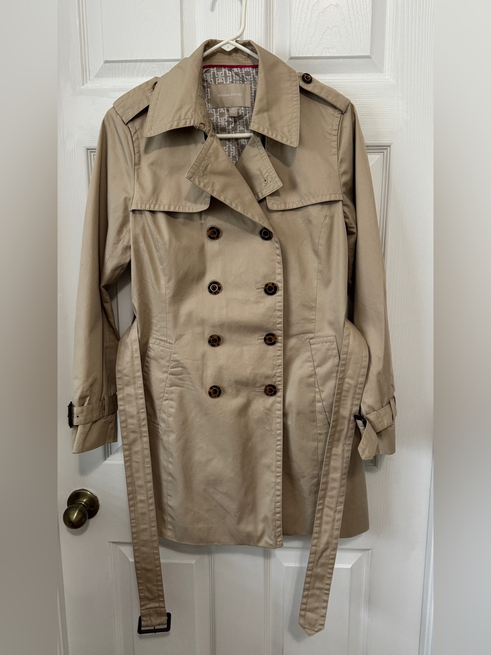 Banana Republic Tan Double-Breasted Trench Coat